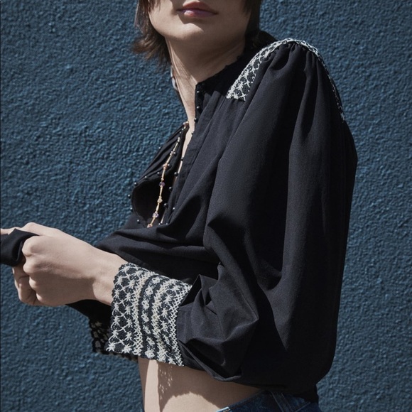 ZARA BNWT Beaded Lace Blouse - Picture 3 of 7